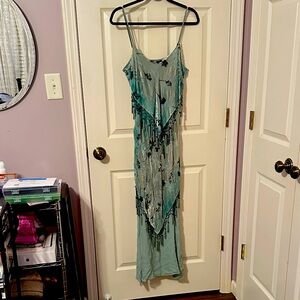 Elegant Teal Beaded Dress